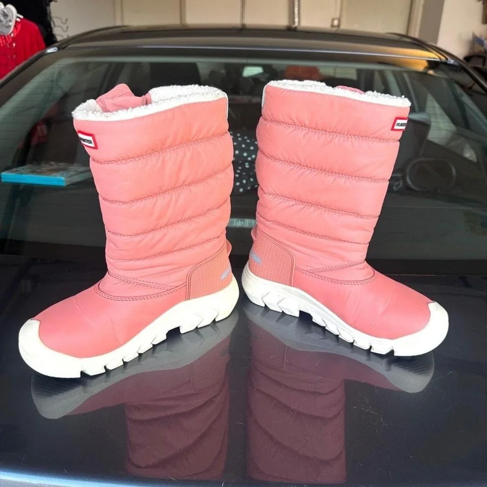 Hunter Intrepid Insulated Tall Snow Boots Big Kids UK Size 3 Peach US‎ Size 4